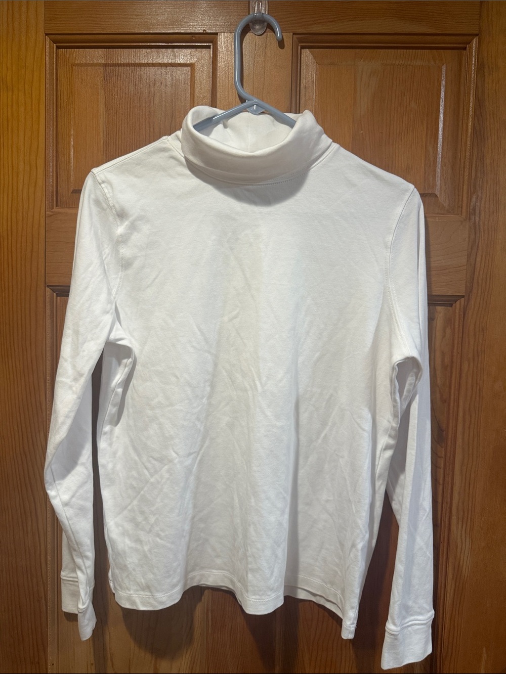 L.L.Bean white turtle neck size large .